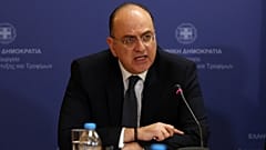 Ο Μακάριος Λαζαρίδης κατά την τελετή παράδοσης παραλαβής του Υπουργείου Αγροτικής Ανάπτυξης και Τροφίμων