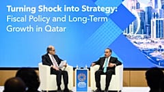 Qatars Finanzminister Ali bin Ahmed Al Kuwari spricht bei den Frühjahrstagungen des IWF in Washington.