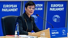 Η υποψήφια επίτροπος για τη Διεύρυνση της Σλοβενίας, Marta Kos, κάνει την εναρκτήρια ομιλία της κατά τη διάρκεια της ακρόασης για την επιβεβαίωση της υποψηφιότητάς της στο Ευρωπαϊκό Κοινοβούλιο στις Βρυξέλλες, 7 Νοεμβρίου 2024.
