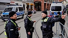 Police officers guarding a street in Munich, 13 February, 2026
