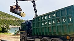 Entsorgung der zurückgelassenen Fischreuse auf  Ithaka