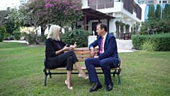 UK Ambassador to the UAE Edward Hobart speaks to Euronews' Jane Witherspoon, Abu Dhabi, 21 April 2026.