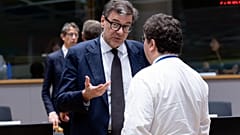 Il ministro Giorgetti durante una riunione a Bruxelles lo scorso novembre
