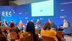 Prelegenci na panelu o polityce migracyjnej, Europejski Kongres Gospodarczy, Katowice 22.04.2026 r.