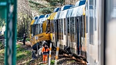 The scene after two trains collided north of Copenhagen, 23 April, 2026