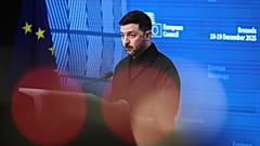 Ukraine's President Volodymyr Zelenskyy addresses a media conference during the EU Summit in Brussels, 18 December, 2025