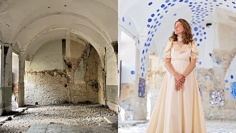 Veronika Blyzniuchenko e a ala que ajudou a restaurar na Basílica da Estrela