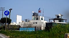 Vista de una base de las fuerzas de mantenimiento de la paz de las Naciones Unidas en el Líbano, en la frontera entre el Líbano e Israel, 7 de abril de 2023.