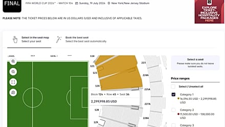 Mondial 2026 : des places pour la finale disponibles pour 2,3 millions de dollars