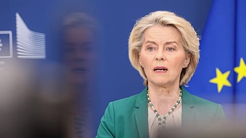 Председатель Комиссии ЕС Урсула фон дер Ляйен в Брюсселе, 15 апреля 2026 года