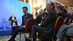 El presidente de Iberdrola, Ignacio Sánchez Galán, en la Cumbre Internacional sobre el Futuro de la Seguridad Energética celebrada en Londres, el jueves 24 de abril de 2025