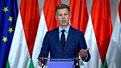 Tisza Party head and prospective prime minister Péter Magyar attends a press conference in Budapest, 20 April, 2026 