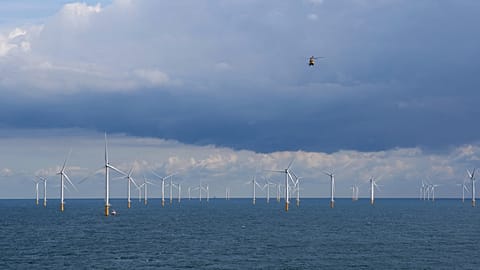Archive: Wind turbines near the Modular Offshore Grid in the North Sea off the Belgian coast, September 9, 2019