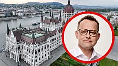 B. wiceminister sprawiedliwości Marcin Romanowski, Budynek węgierskiego parlamentu w Budapeszcie, Węgry, w czwartek, 16 kwietnia 2026 r.