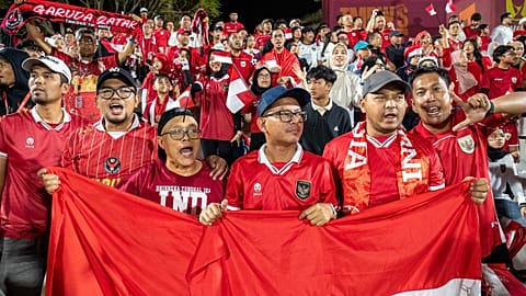 Indonesian fans attend FIFA U-17 World Cup 2025 in Doha, Qatar.