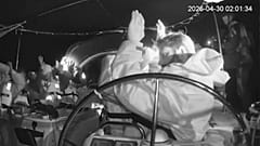 Imagen del momento en el que Israel irrumpe en una embarcación de la Flotilla. 