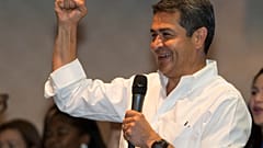 Imagen de archivo, Juan Orlando Hernández al ganar las elecciones, 2017