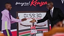 Kenya's President William Ruto hosts marathon record breaker Sawe