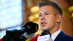 Péter Magyar speaks to the media after the preparatory meeting for the inaugural session of the Parliament in Budapest, 17 April, 2026