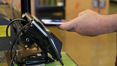 Archive and illustrative image of mobile payment. 