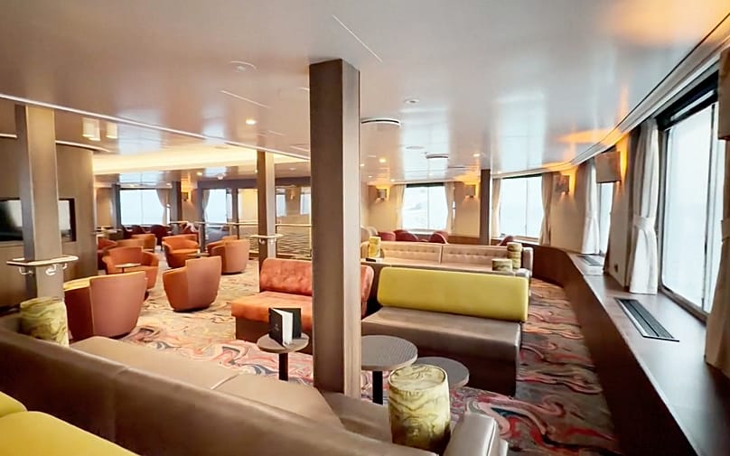 A view of the inside of the Dutch-flagged MV Hondius, a cruise ship carrying nearly 150 people as it remains off Cape Verde on May 4, 2026, after suspected hantavirus outbreak