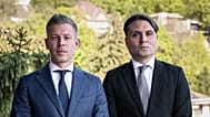 Magyar Péter és Gubík László, a Magyar Szövetség elnöke 2026. április 28-án Budapesten