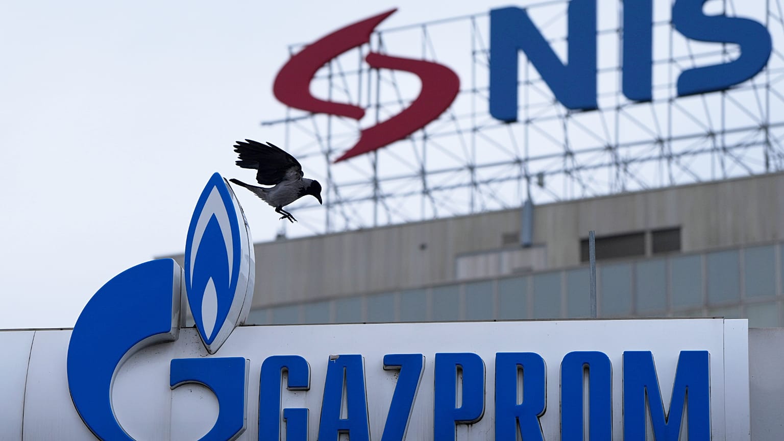 NIS és GAZPROM logó, Belgrád, Szerbia