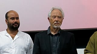 South-African author J.M. Coetzee (center) at the Morelia Film Festival, in Morelia, Mexico - 2019