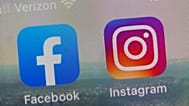 FILE - A view of the mobile phone app logos for, from left, Facebook and Instagram in New York, Oct. 5, 2021