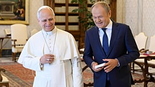 Premier Donald Tusk podczas audiencji u papieża Leona XIV w Watykanie. 07.05.2026 r.