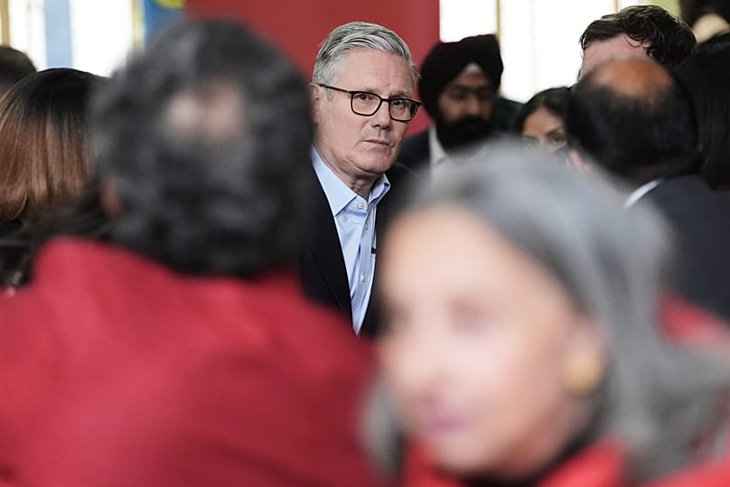 Britain's Prime Minister Sir Keir Starmer meets Labour Party members at Kingsdown Methodist Church Hall in London, 8 May, 2026