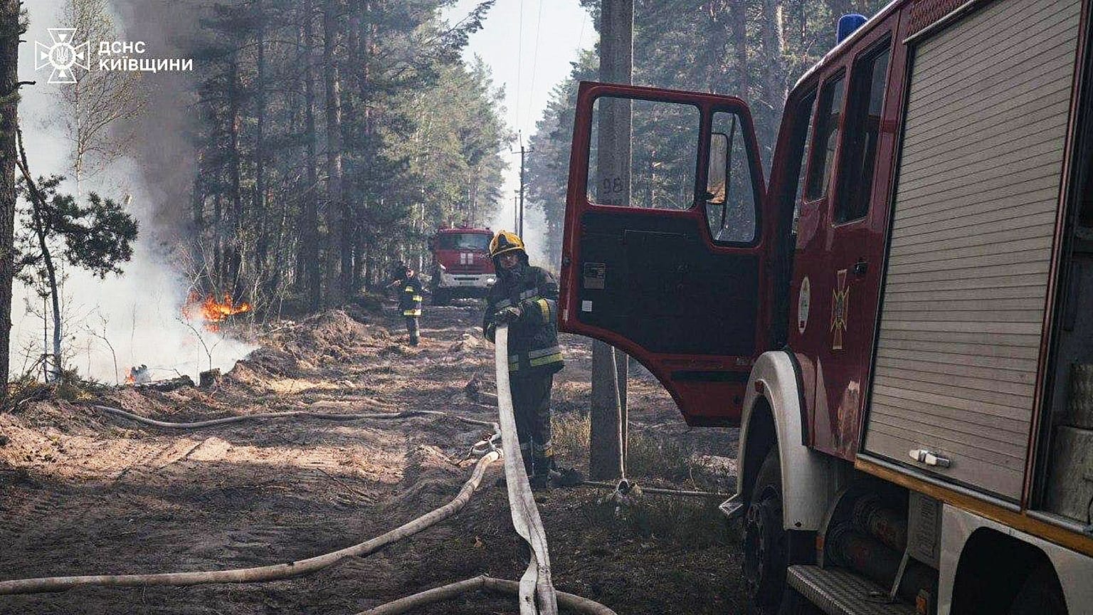 Пожар в Чернобыльской зоне отчуждения