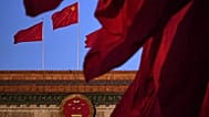 The Chinese national flag outside the Great Hall of the People in Beijing, 11 March, 2026