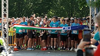 Runners at the starting line on Europe Day 2026