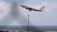 Avión volando hacia Madrid con los españolesque iban a bordo del MV hondius