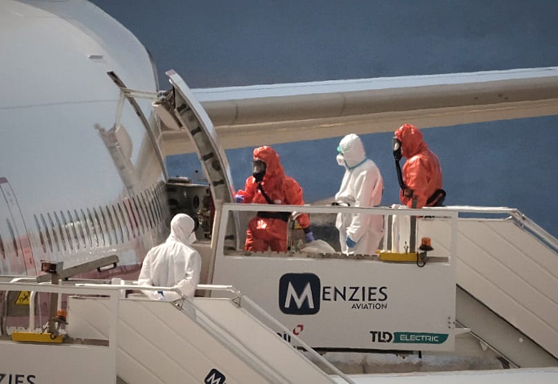 Avión español listo para despegue en Tenerife, 10 de mayo 2026