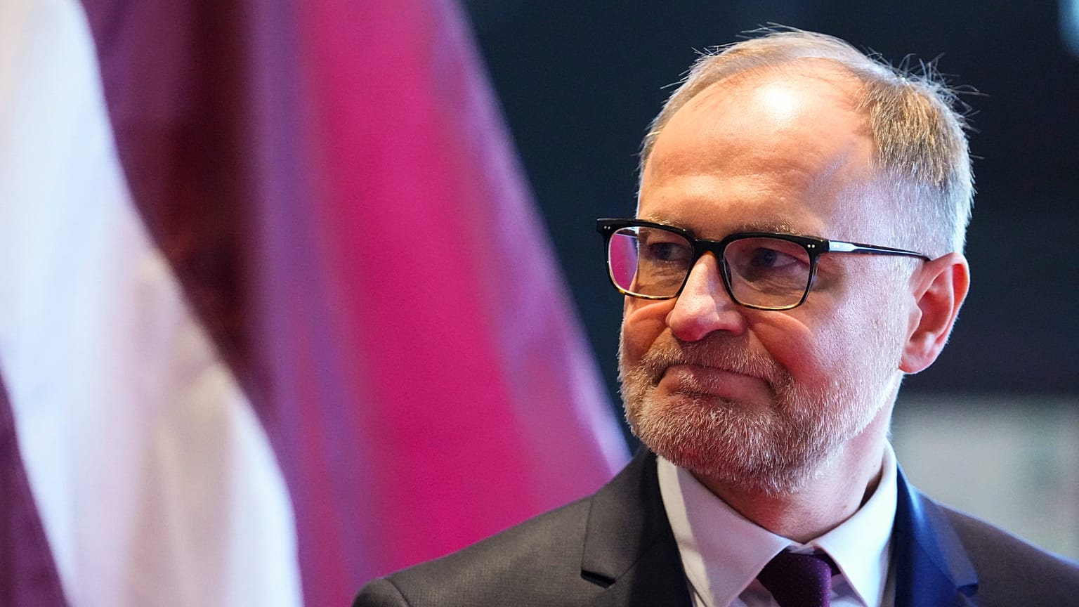 Latvian Defence Minister Andris Spruds at National Defense Headquarters in Ottawa on Thursday, March 7, 2024.