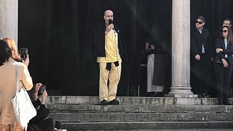 Ο Ανδρέας Αγγελιδάκης στα εγκαίνια του ελληνικού περιπτέρου