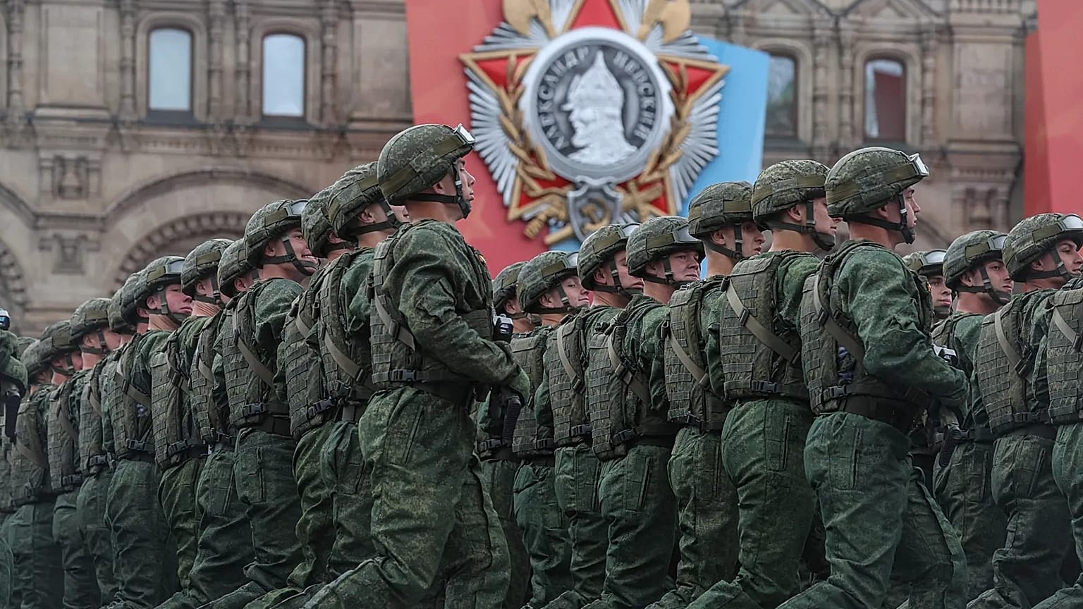 Russian servicemen attend the Victory Day military parade in Moscow, 9 May, 2026
