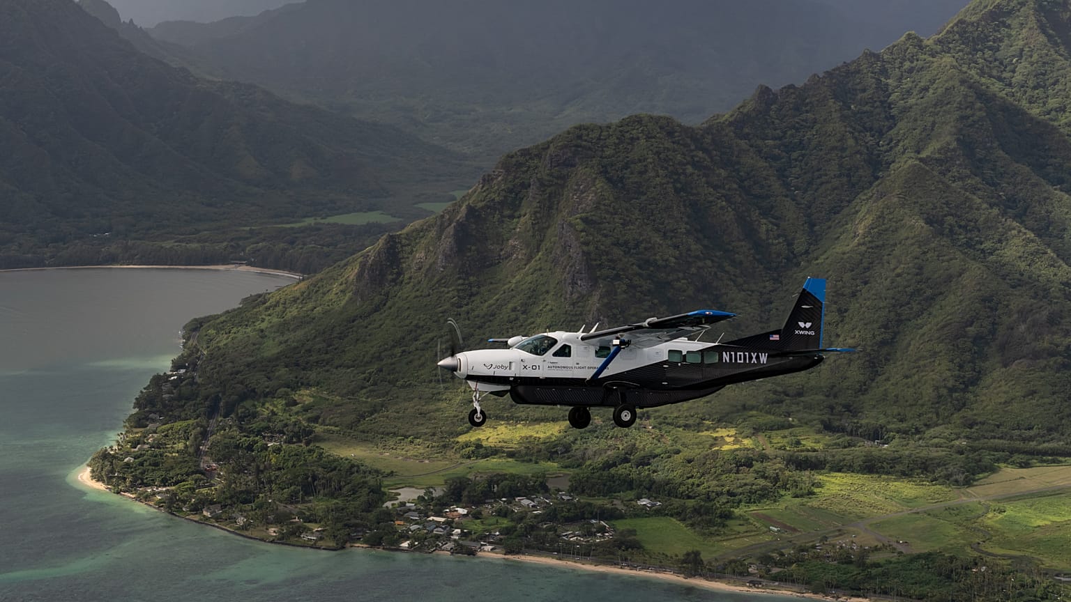 SYMBOLBILD. Jobys autonome Flugtechnologie Superpilot steuert eine Cessna 208 während der REFORPAC 2025.