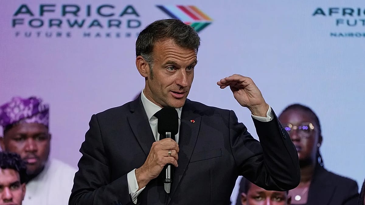 France's President Emmanuel Macron defends Europe in Africa and urges investment