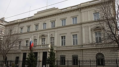Una vista dell'ambasciata russa a Vienna, in Austria, il 19 marzo 2010.