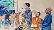 This courtroom sketch depicts Cole Tomas Allen in court in Washington, 4 May, 2026