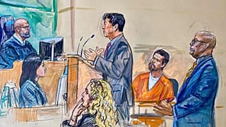 This courtroom sketch depicts Cole Tomas Allen in court in Washington, 4 May, 2026