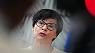 Marta Kos addresses the press at Cyprus summit 