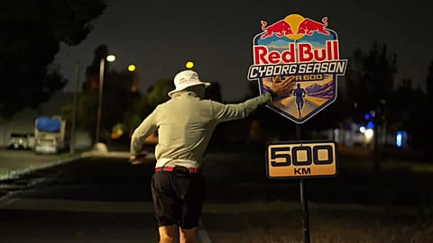 German ultramarathon runner Arda Saatçi reaches the 500-kilometre mark during the Red Bull Cyborg ultramarathon in California, USA, 9 May 2026.