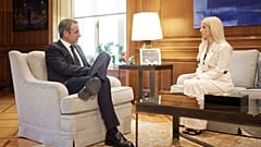 Κυριάκος Μητσοτάκης και Αννίτα Δημητρίου στο Μέγαρο Μαξίμου