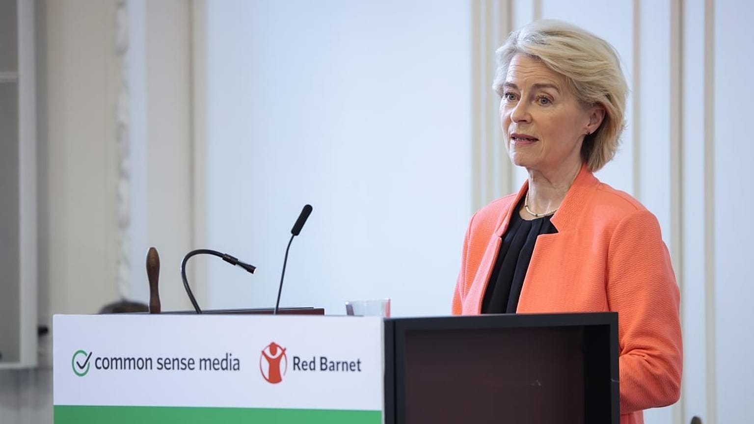 European Commission President Ursula von der Leyen at the European Summit on Artificial lntelligence and Children, May 2026.