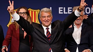 Joan Laporta, cuando fue reelegido como presidente del Barça