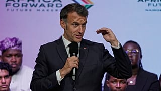 Emmanuel Macron à la session jeunesse « Africa Forward, Creation in Motion » dans le cadre du sommet Africa Forward, à l'université de Nairobi, au Kenya, le lundi 11 mai 2026.